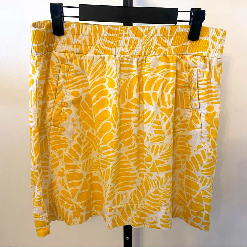 Ann Taylor Loft Linen Blend Palm Leaf Print Skirt Size Medium